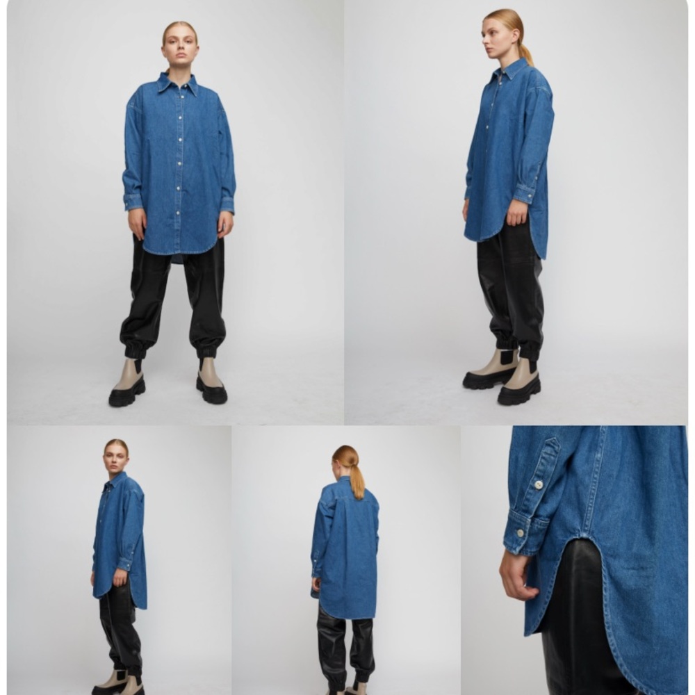 Just Female Blue Denim Button Down Shirt